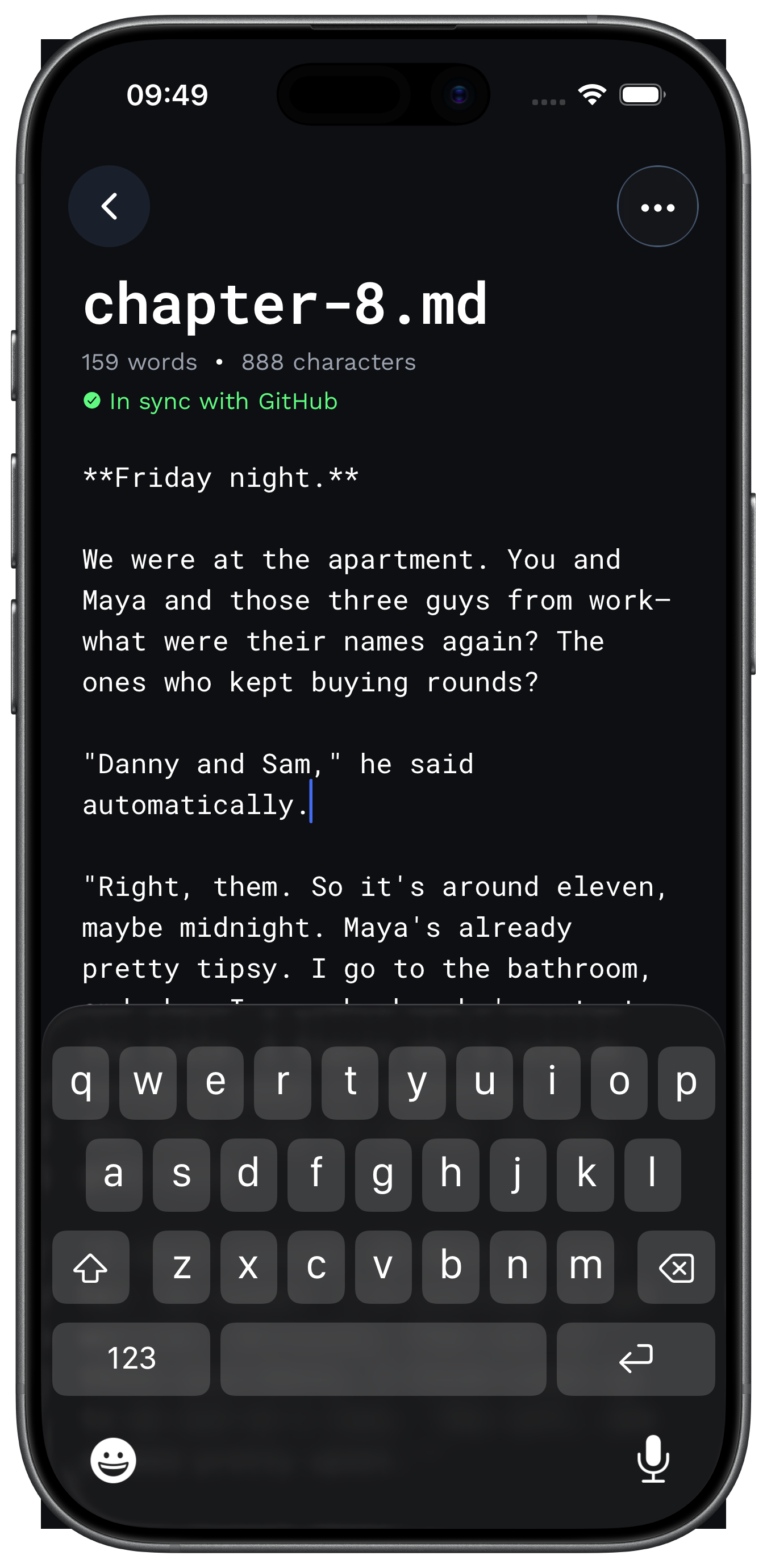 GitWriter App Mockup